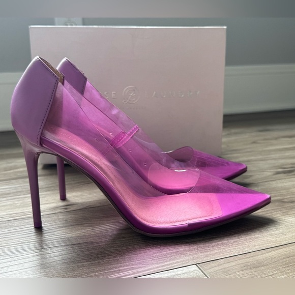 Chinese Laundry Women's Darling Vinyl Pump Shoe Heels Purple Sz 7.5 New - Picture 11 of 13